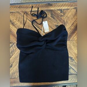 Elegant Black Halter Top